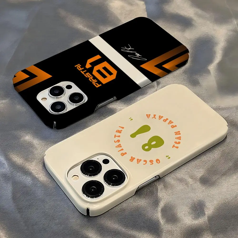 Oscar Piastri 81 Phone Case Hot For IPhone 16 15 14 13 12 11 Plus Pro Max Mini Glossy HD Hard Film Shell Cover
