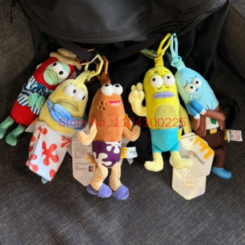 Authentic Potdemiel Spongebob Squarepants Bikini Bottom Residents Plush Doll Mdoel Toy Backpack Cute Keychain Pendant Toys Gift