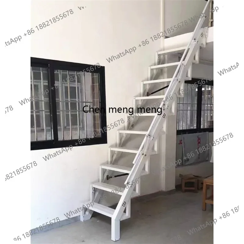 A139 Modern Design Indoor-Outdoor Folding Aluminum Alloy Wall Folding Staircase Custom Stair Wall Storage Invisible Ladder for V