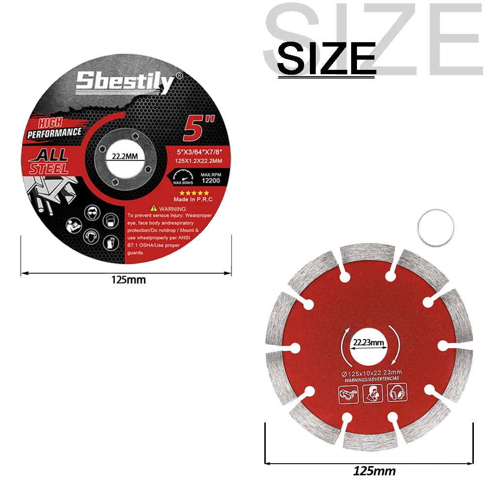 5/10pcs 5inch Circular Resin Cutting Discs 125mm Diamond Saw Blades Stone Dry Wet Cutting Disc For Angle Grinder Power Tool