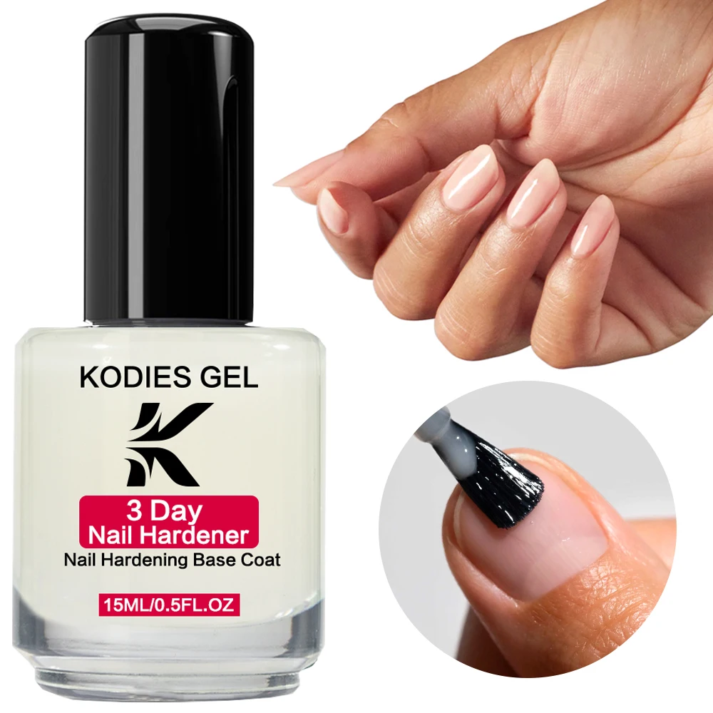 KODIES GEL Indurente per unghie Extra forte e crescita Rinforzo per smalto Super Shine Cheratina Retinolo Finitura Riparazione Unghie danneggiate
