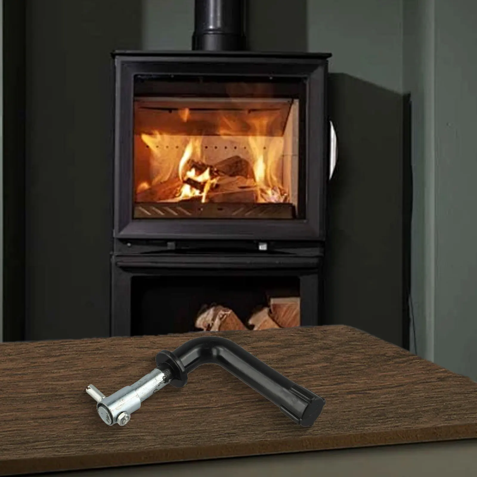 

As Shown Fireplace Accessories Custom Fit Fireplace Handles High Temperature Resistant Quality Black Silver Finish