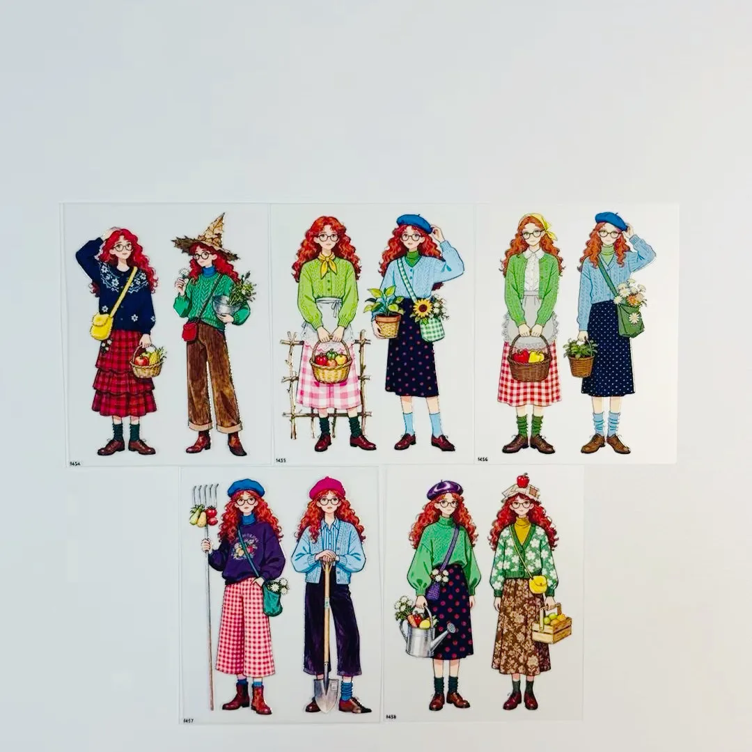 

1.1 New Release 10 Styles Flat Stickers DIY PET Beauty Series Phone Back Card Collage