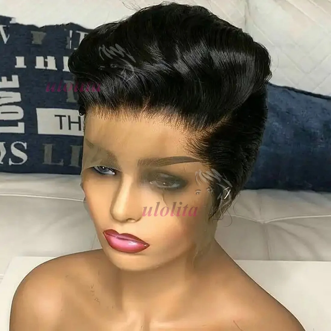 Pixie Cut 13x4 Transparent Lace Front Wigs For Women Short Bob Wig Brazilian Straight hd Lace Frontal Human Hair Wig 180 Density