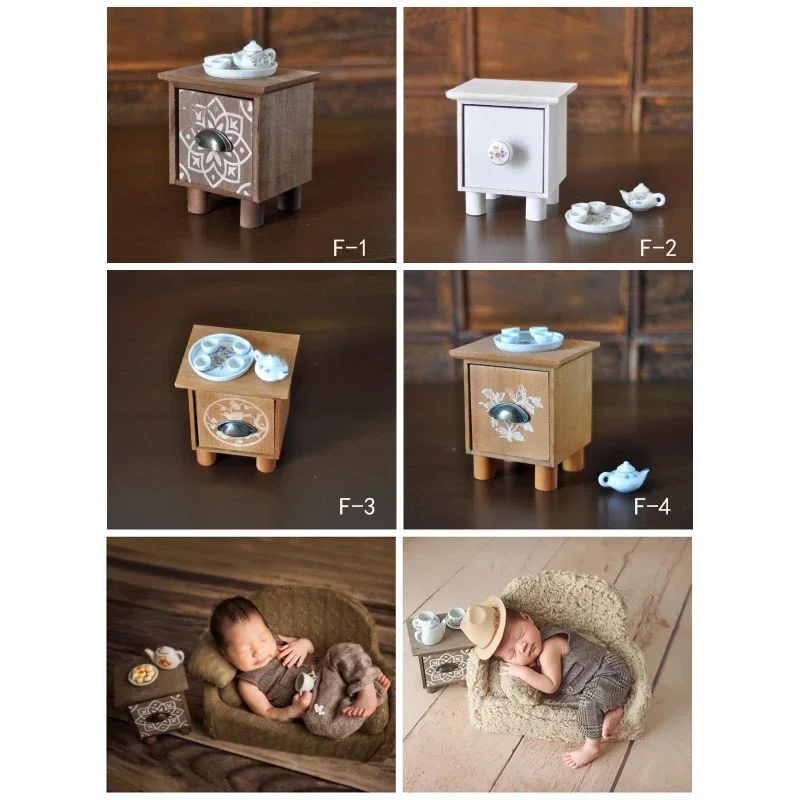 Креативный журнальный столик, реквизит для фотосъемки, мини-столик для новорожденных с чайной вещкой, практичные аксессуары для детской фотографии, тематические съемки