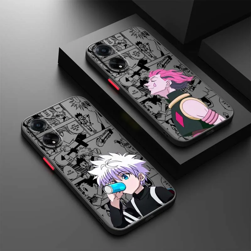 Anime Killua Hunter x Hunter Phone Case For OPPO Find X3 X5 Lite A5 A98 A94 A93 A78 A79 A76 A58 A57 5G Frosted Translucent