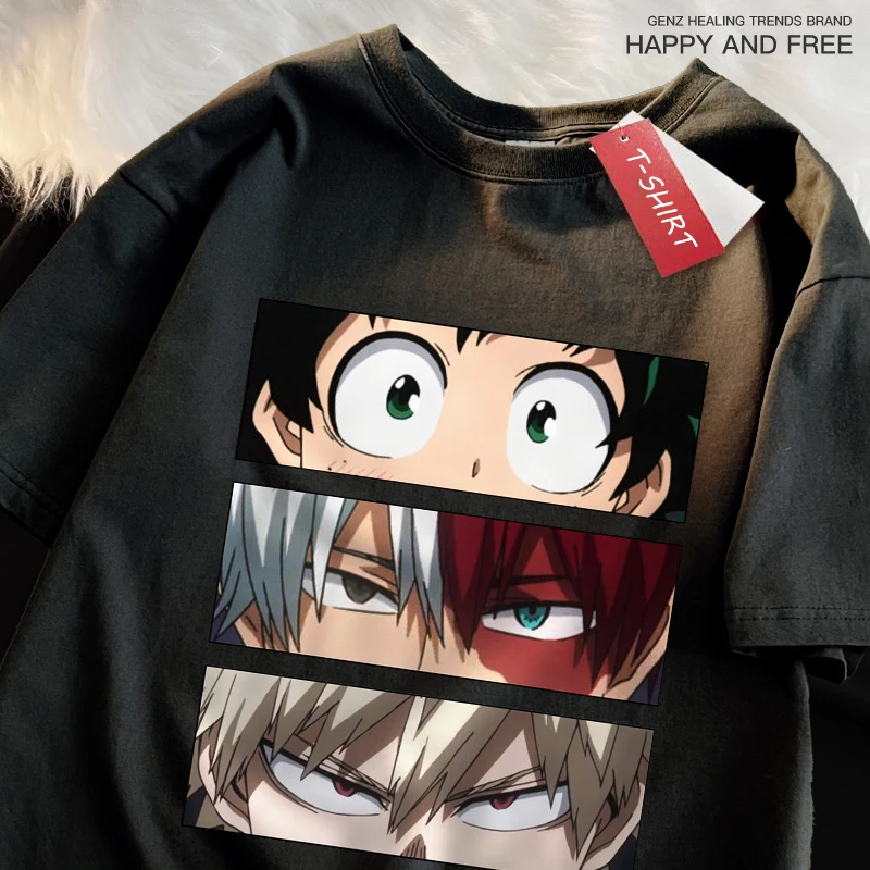 My Hero Academia Anime Women's Cotton T-Shirt Loose Popular Harajuku Breathable T-Shirt Fun Premium Short Sleeve