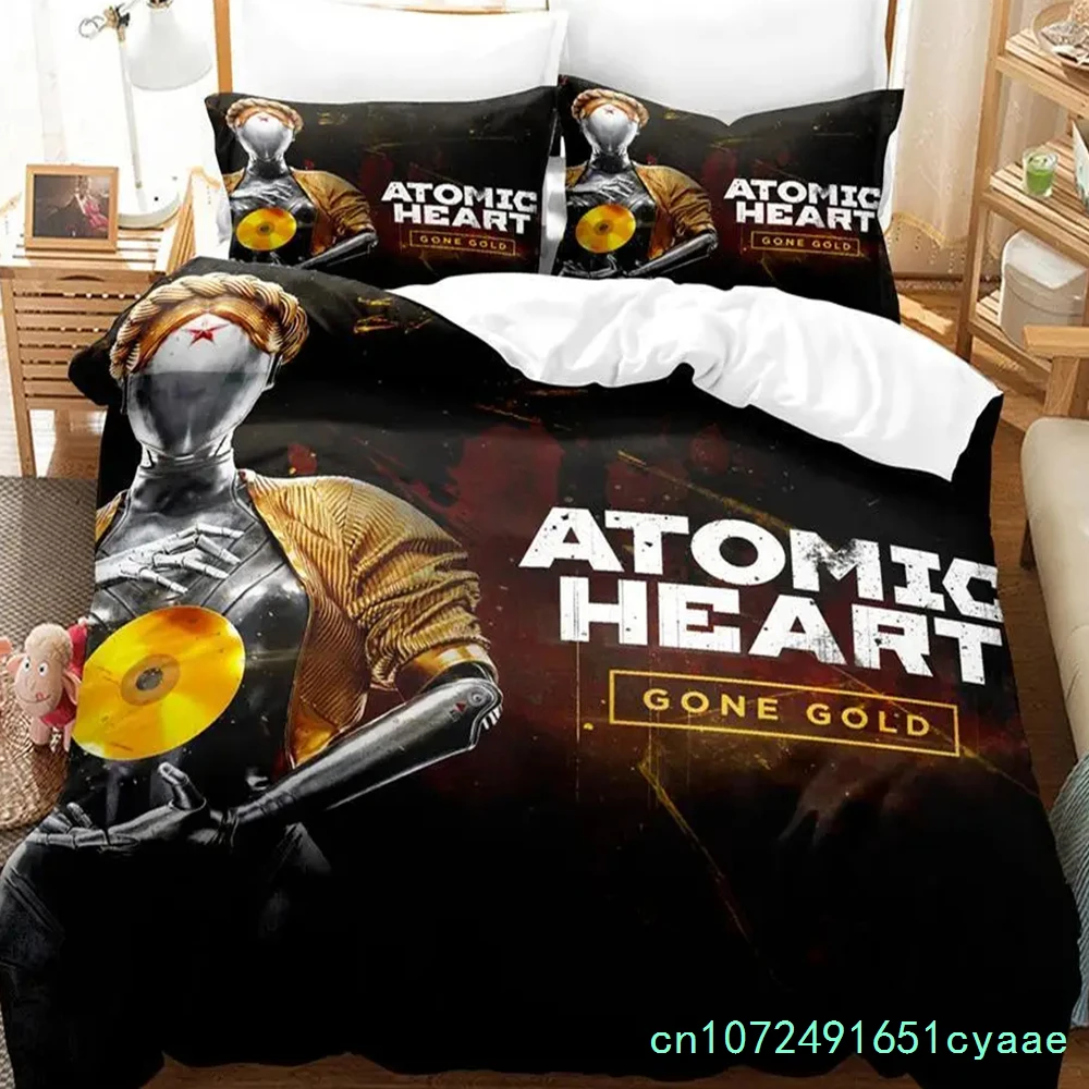 Game Atomic Heart Bedding Set Boys Girls Twin Queen Size Duvet Cover Pillowcase Bed Kids Adult Fashion Home Textileextile
