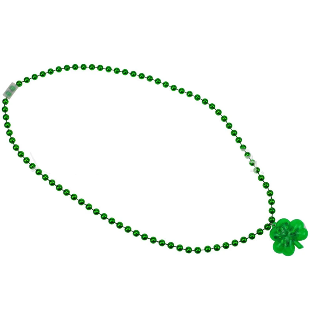 

2 PCS Necklaces LED Light Shamrock Glowing for Festival Gift Patricks Miss