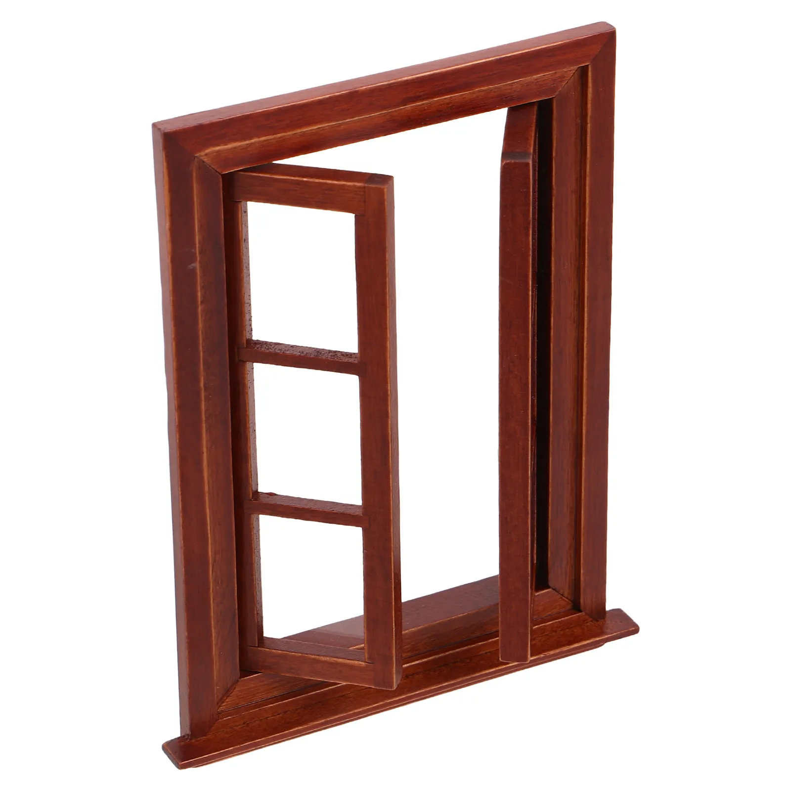 

Natural Finish Wooden Dollhouse Window Component High Detail Craftsmanship for Miniature House Building Interior Decoration