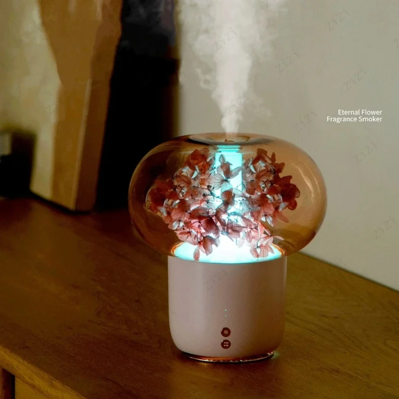 Creative Eternal Flower Fragrance Machine Desktop Atmosphere Colorful Night Light Humidification Aromatherapy Machine