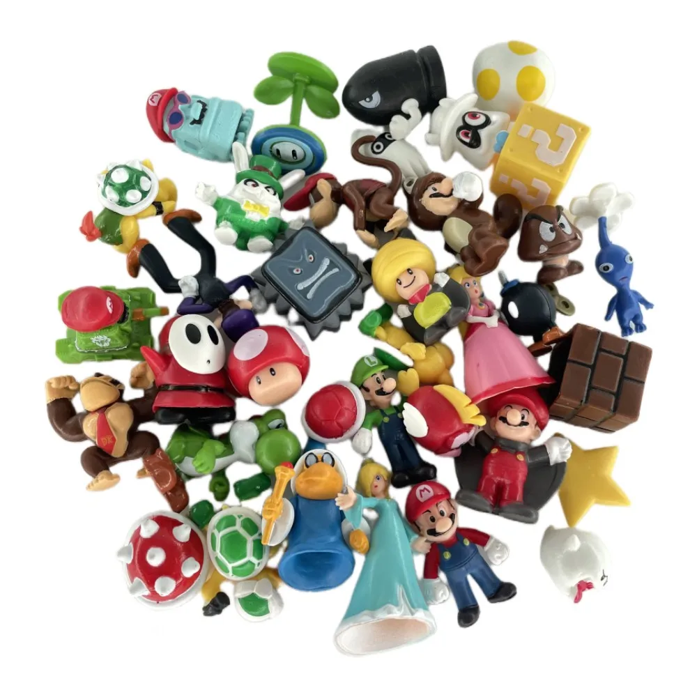 6pcs/8pcs/12pcs Action Figure have box Q-version Luigi Mushroom Yoshi Donkey Kong Toys Dolls Model Set for kid collection toy