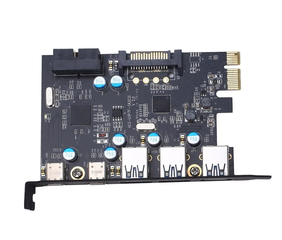 PCI Express Card To 3 PORTS USB 3.0 2 PORTS USB3.1 Type C Internal USB 3.0 20PIN 7 Ports USB HUB Pcie To Tyoe-c Expansion Card