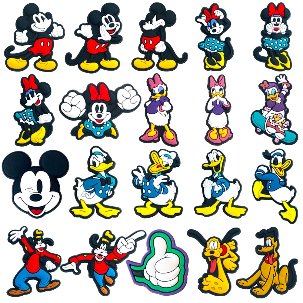 

MINISO Disney 1PCS Mickey & Minne PVC Shoe Charms Cartoon Sandals DIY Pins Accessories Shoe Decorate Girls Kids X-mas Party Gift