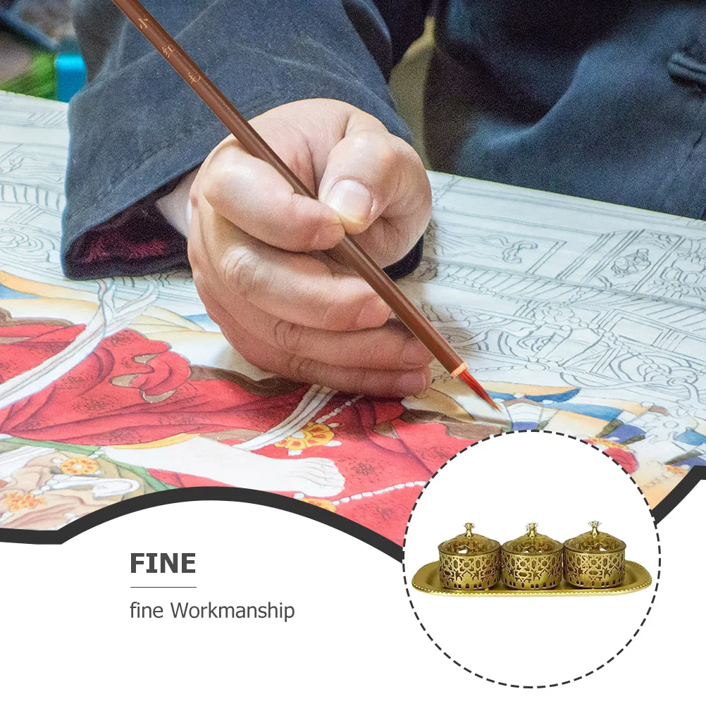 

10Pcs Fly Head Writing Brush Professional Ink Brush for Chinese Calligraphy Drawing Portable Lightweight Tool for Artists