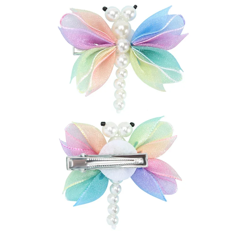 2 Stuks Schattige Parel Vlinder Haar Clips Voor Meisjes Lieve Kinderen Haarspelden Barrette Zomer Hoofddeksels Haaraccessoires Haar Ornament Clip