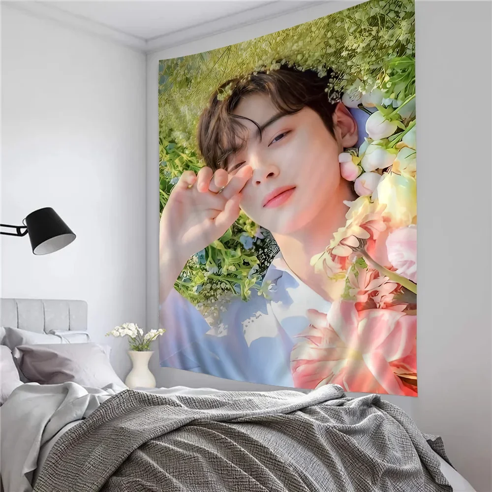 Corea Cha un Woo stampato grande arazzo da parete appeso tarocchi Hippie tappeti da parete dormitorio Art Home Decor