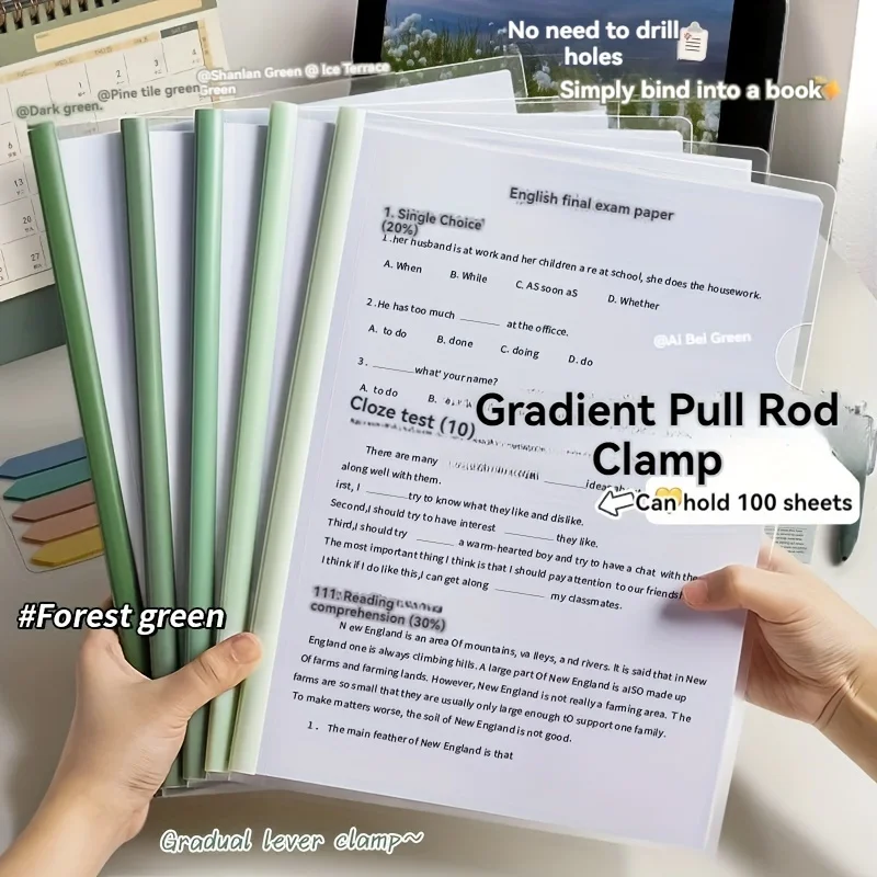 

10pcs A4 Gradient Water Drop Zipper Folders - Thick, Transparent Document Organizers for Office Use