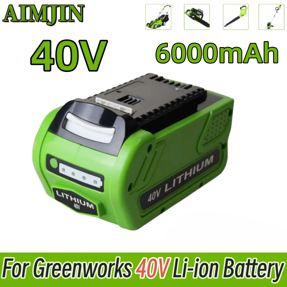 For Greenworks 40V Batteries 6Ah GreenWorks G-MAX Li-ion Battery Manufacturer Replacement Battery for Lawn Mower Power Tools