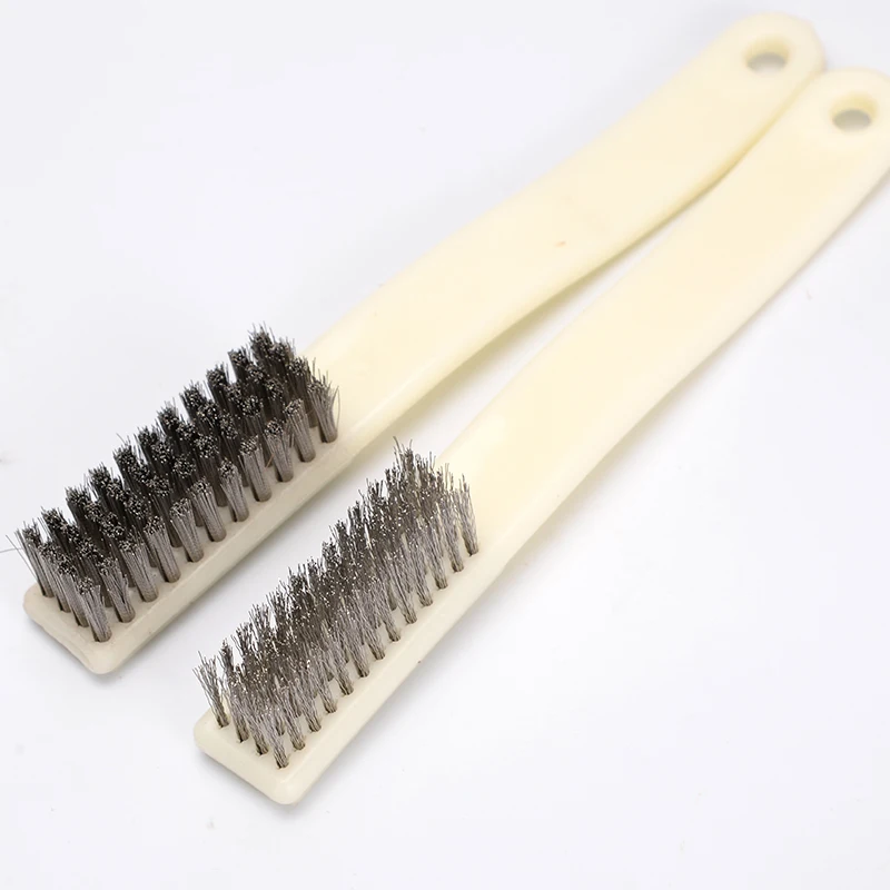 

1pc 4 Rows Stainless Steel Wire Brush 160mm Plastic Handle Jewelry Woodworking Craft Metal Cleaning Polishing Remove Rust 6 Rows