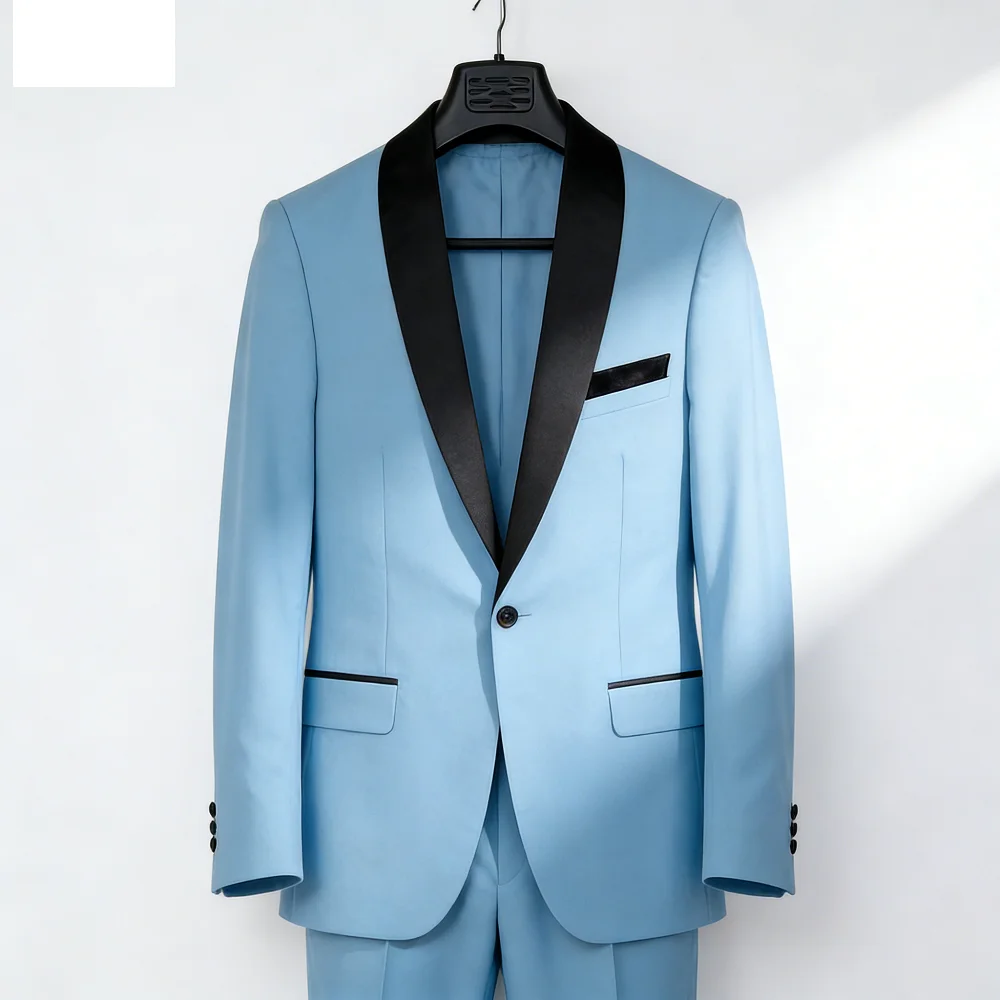 

Элегантные мужские костюмы для свадьбы и торжеств, однобортные, с лацканами-шаль, приталенные, высококачественные, комплект из 2 предметов: пиджак и брюки