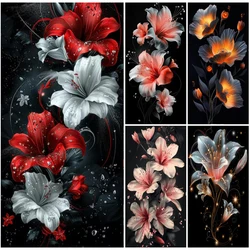 Large 5D Diamond Painting Kit Colroful Lily Flowers Big Floral Full Drill Diamond Embroidery Handmade Mosaic Home Decoration
