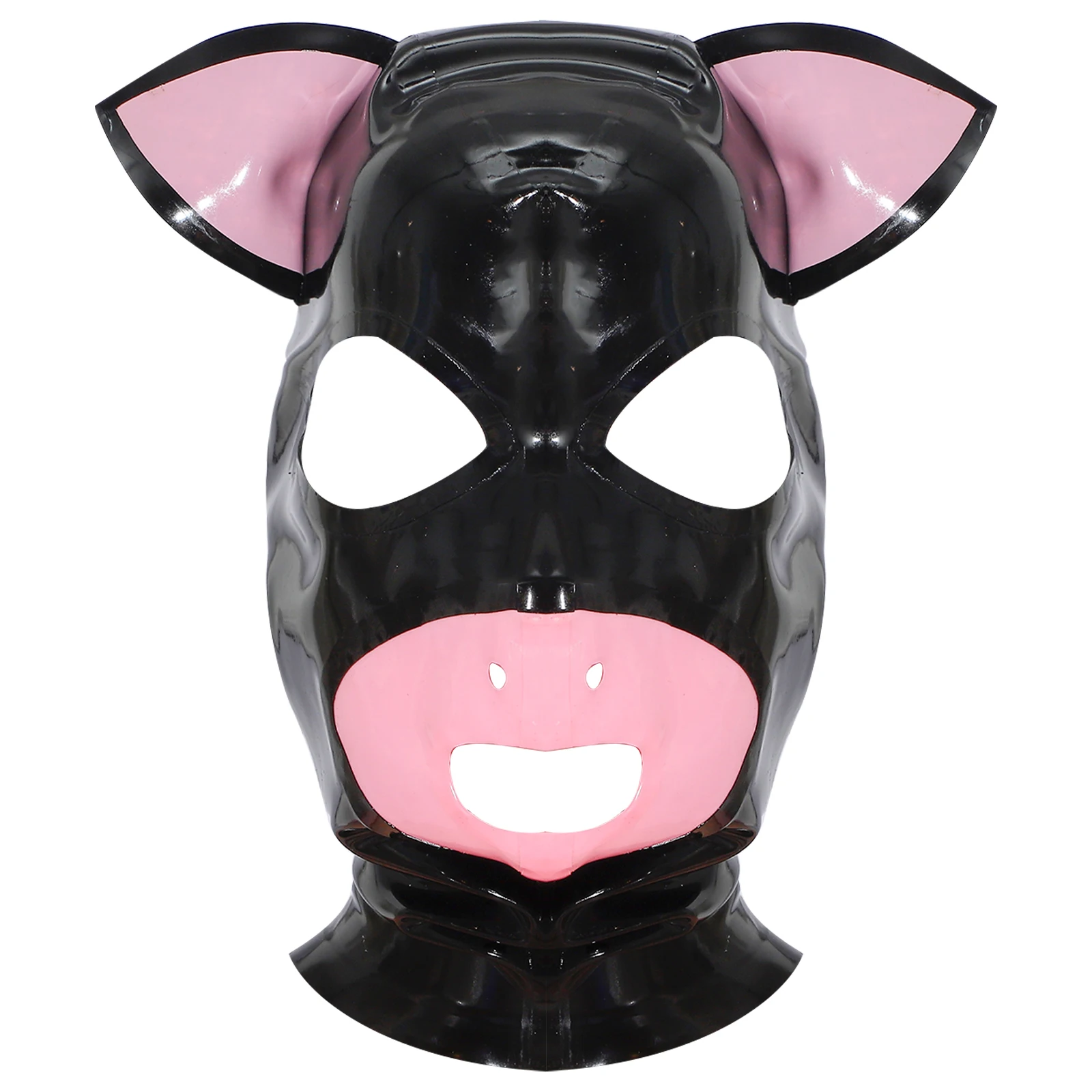 

Womens Mens Leather Cosplay Face Mask Cat Ears Sexy Pink Cat Head Mask Headpiece Coplay Mask for Costume Party Roleplay Headgear