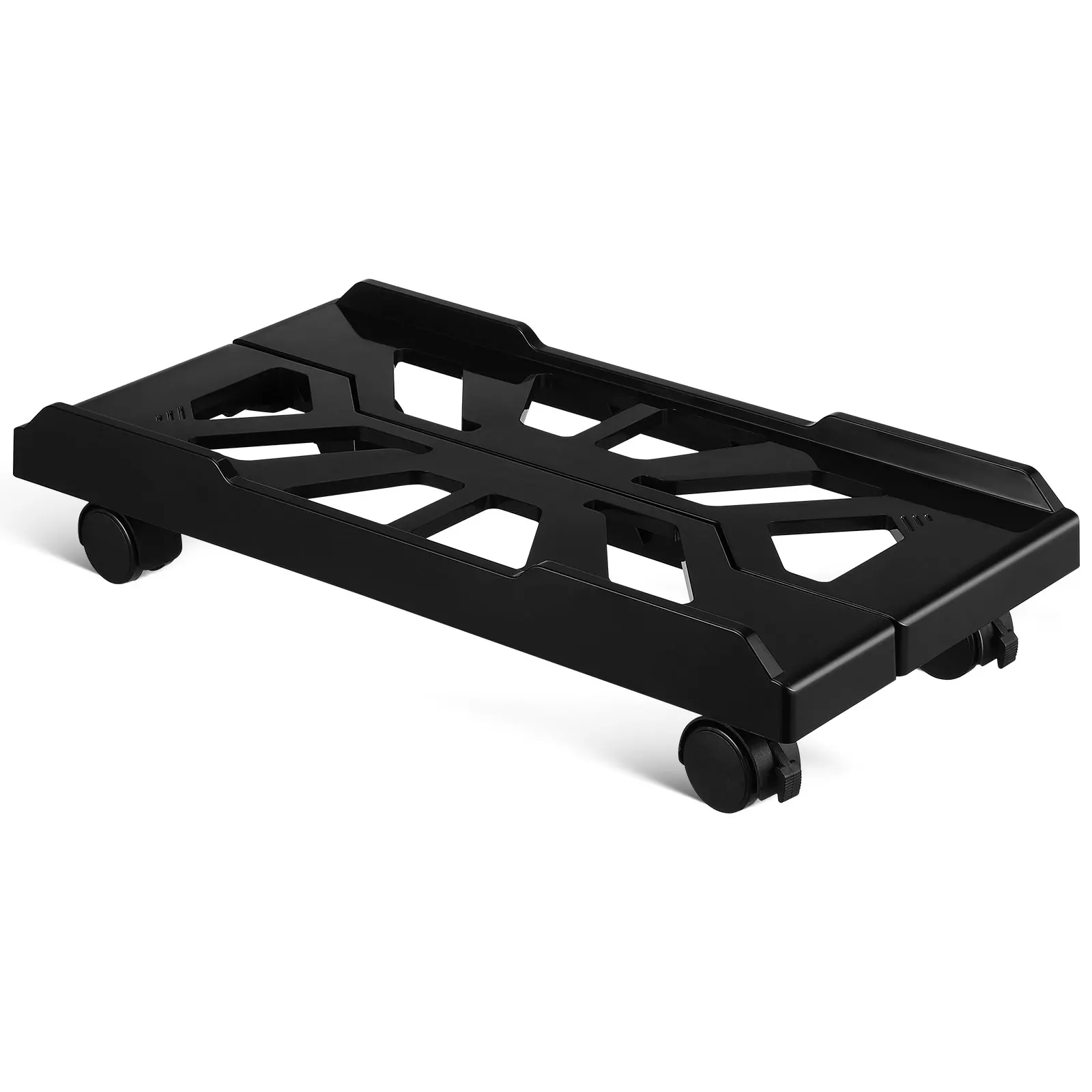 

Adjustable Computer Stand Black ABS Material Wheels Locking Mechanism PC Tower Stand Gaming Desk Storage Solution Under Desk
