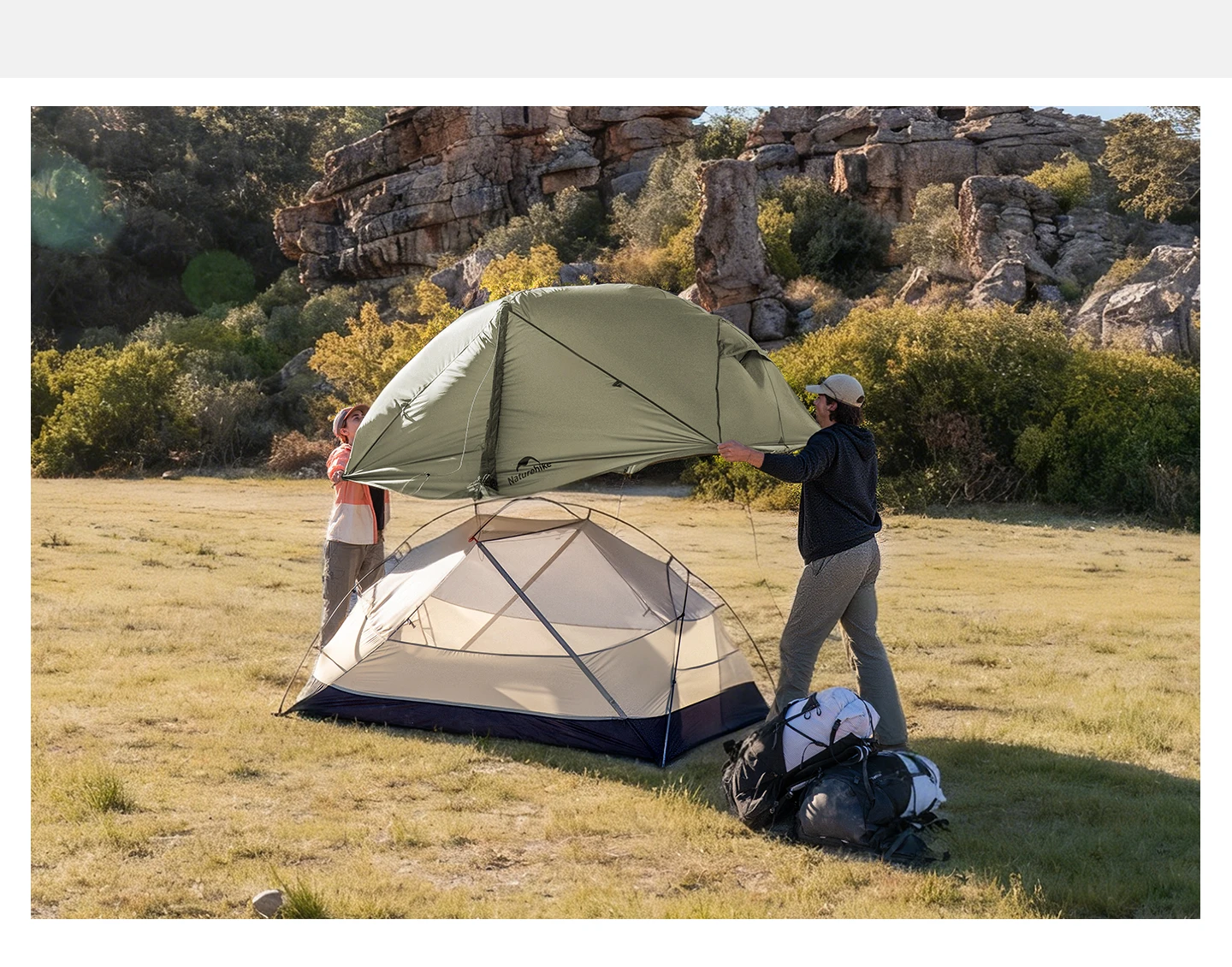 Naturehike Mongar Pro Ultraleichtes 1-2 Personen Zelt 20D Nylon Doppelschicht Wasserdichtes Wander- und Rucksackzelt für 3 Jahreszeiten – Detail 9