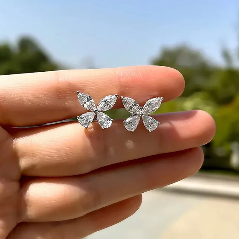 

New 925 Sterling Silver Butterfly Stud Earrings Simple Charming Women Earrings Birthday Party Gift for Friends Exquisite Jewelry