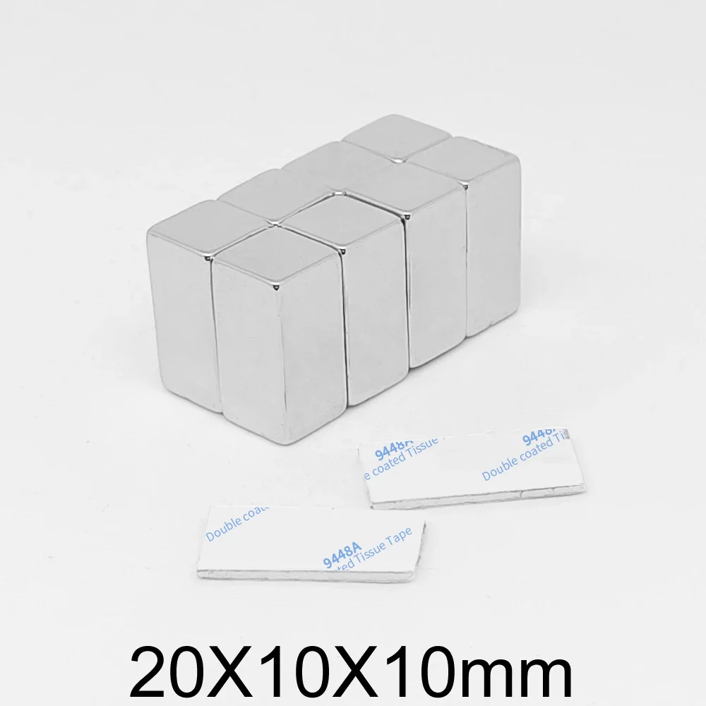 20x10x10 Block Strong Powerful Magnets With 3M Self - Adhesive 20x10x10mm Rare Earth Magnet Sheet 20*10*10