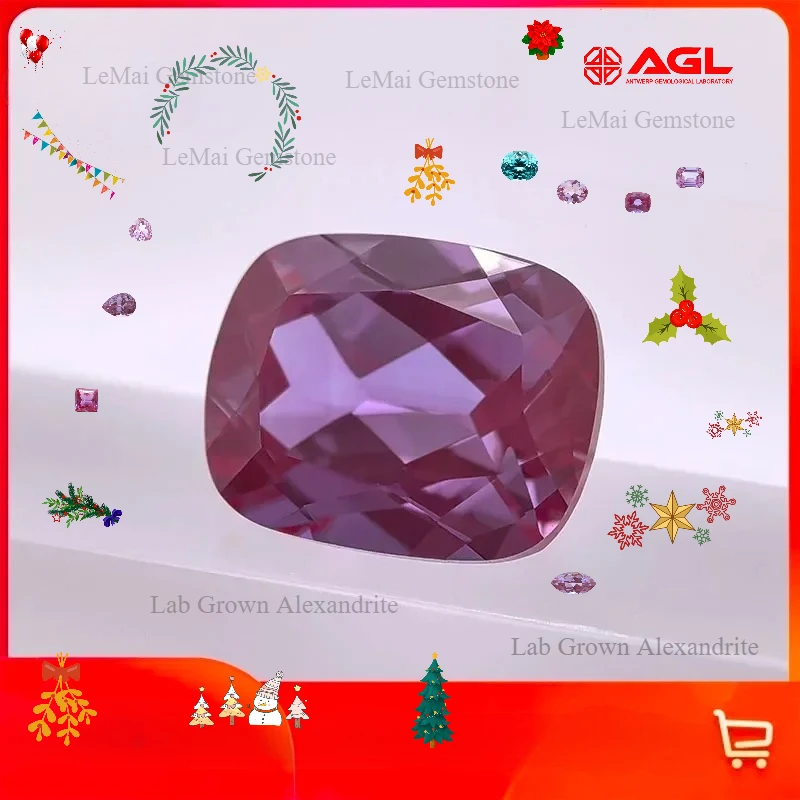 

Top Lab Grown Alexandrite Rectangle Cushion Cut Gemstone