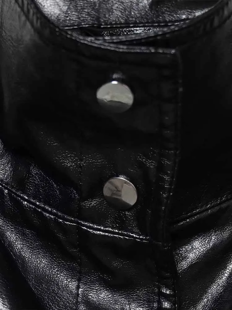 Cappotto corto giacca di pelle versatile a maniche lunghe da donna alla moda nuovi arrivi autunnali in stile europeo e americano