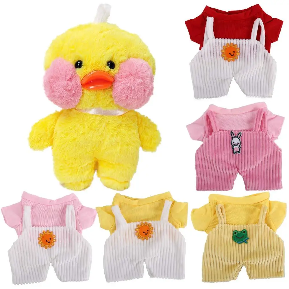 

Clothes For Lalafanfan Yellow Duck 30Cm Plush Toy Set Short Sleeves&Overalls Doll Accessories Children's Toy Birthday Gifts