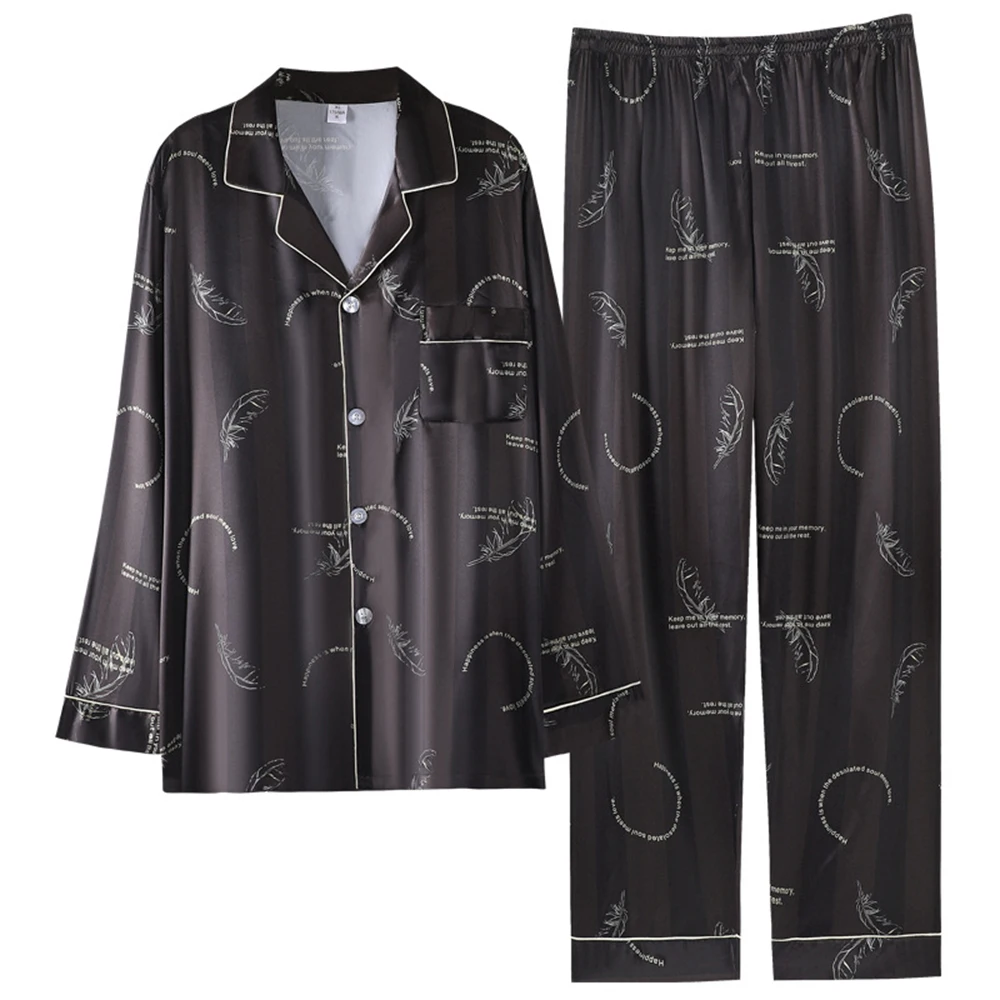 

Women's Printed Silk Satin Pajamas Set Long Sleeve Button Down Shirt Pj Set 2 Piece Sleepwear Two Piece Silk PJ Sets Loungewear