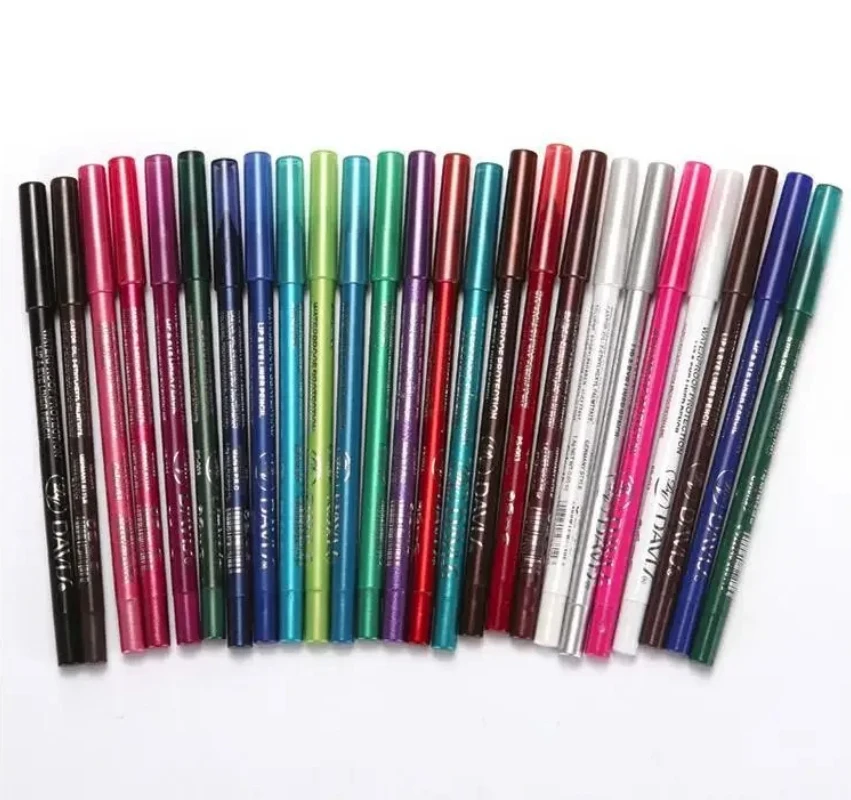 Crayon Eyeliner Longue Durée, Pigment de Comparaison de Couleur, Imperméable, Bleu, Noir, Blanc, Stylo Eye Liner, Maquillage, Cosmétiques pour les Yeux, 14 Documents