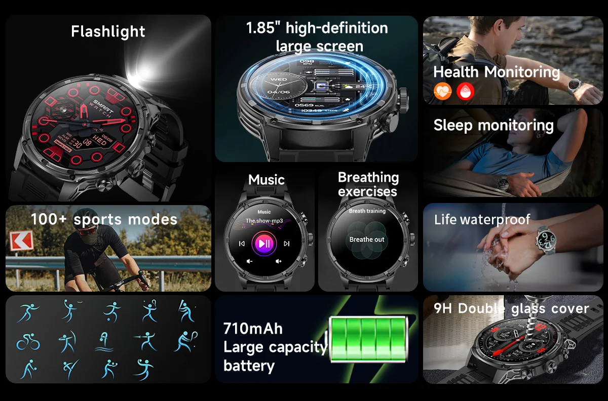 2024 smart electronic watch exterior alloy material 360 * 360 high-definition screen heart rate synchronous detection