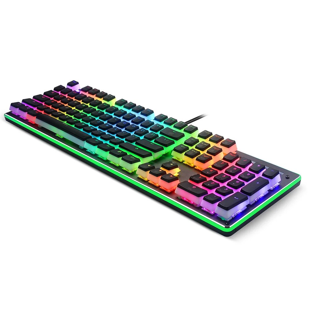 Keycaps Double Shot Backlit PBT Pudding Keycap Set with Puller Compatible with Cherry MX Mechanical Keyboard,Black&White