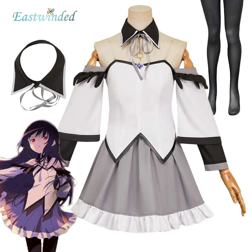 

Аниме Magi of Puella Akemi Homura, платье для косплея, комплект одежды, белый топ, серая юбка, костюм, комплект для женщин, Хэллоуин, карнавал, вечеринка