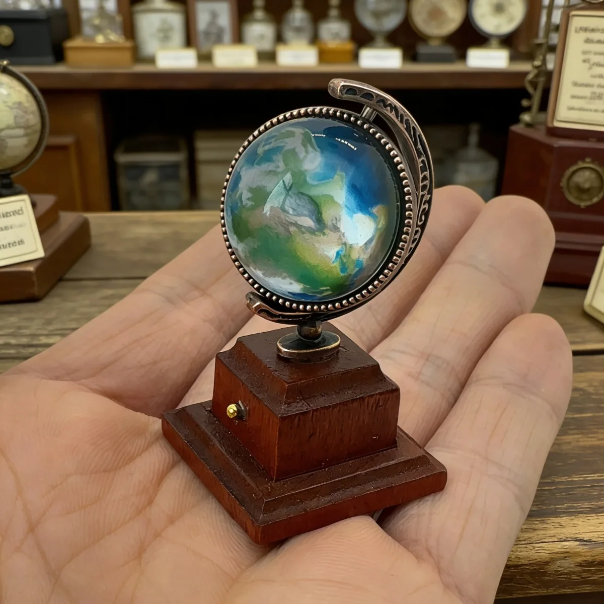Mini Globe Earth Model Educational Teaching Globe Prop Home Scene Decoration 1:12 Miniature Realistic Ornament Home Decor