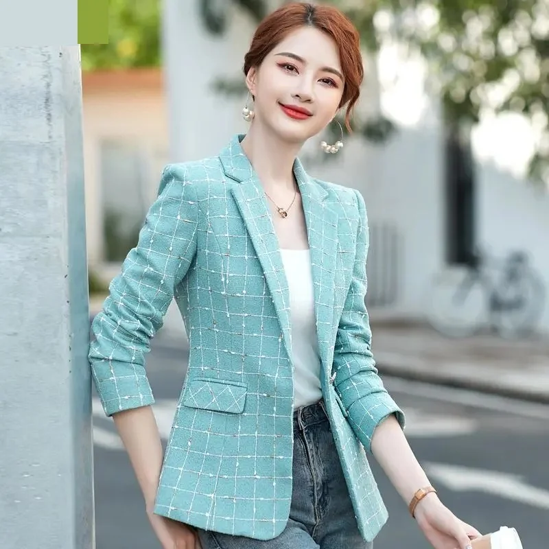 Women Fashion Single Button Blazer Coat New Long Sleeve Flap Pockets Female Outerwear Chic Lady Suit Jackets Autumn Overcoat 4XL