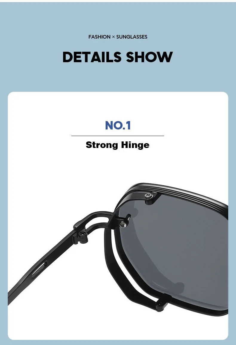 2024 Steampunk Sonnenbrille Für Männer Modische Platz Punk Mode Gläser Designer Sonnenbrille Frauen Trendy Gafas De Sol Hombre – Detail 19