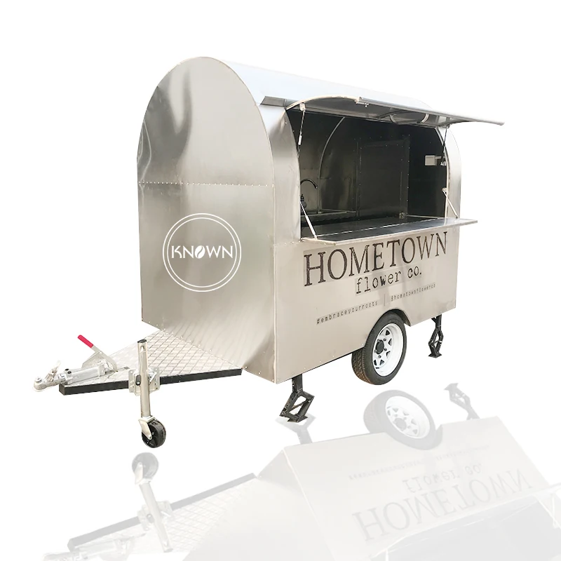 Best selling stainless steel food cart mobile food trailer ice cream store with free logo