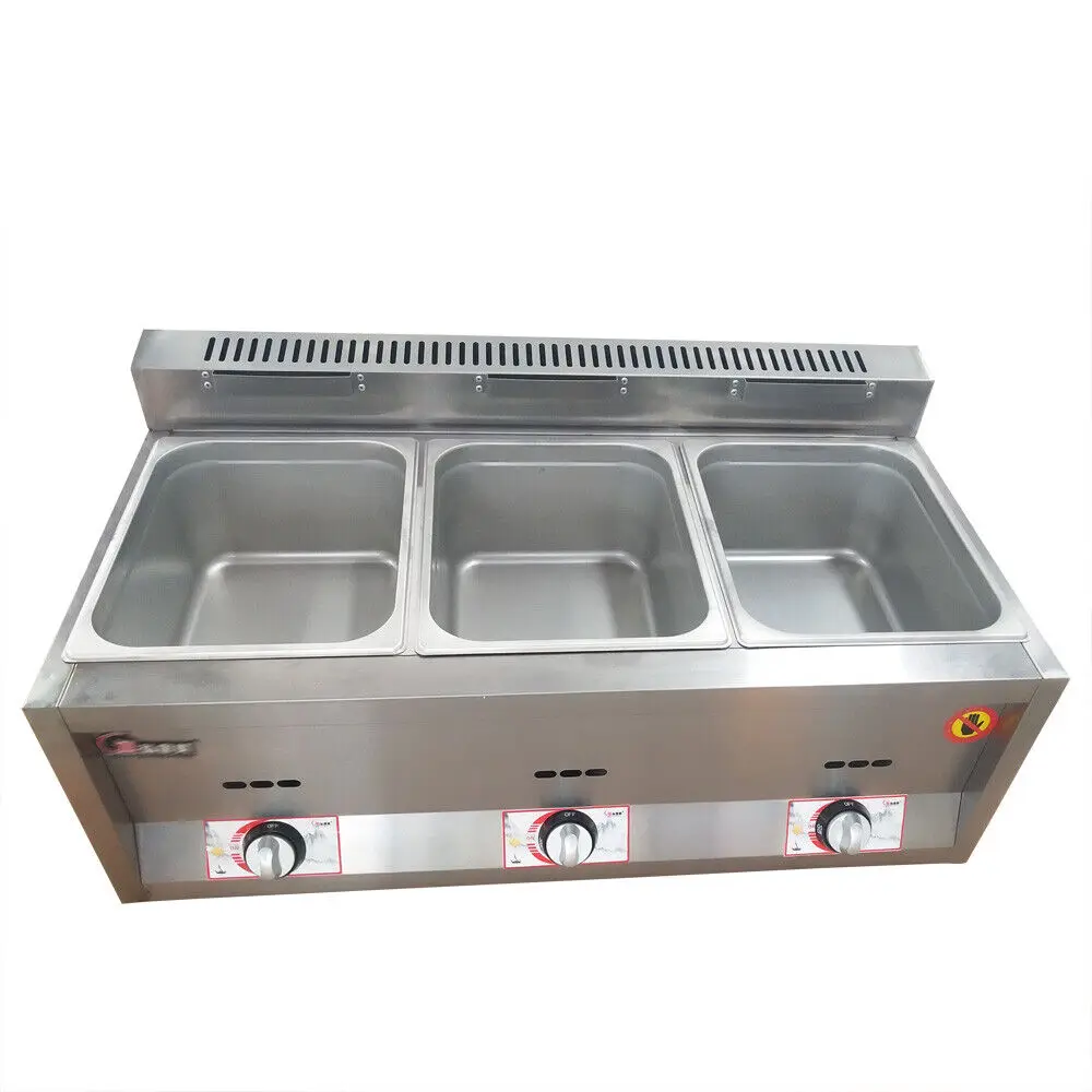 Commercial Propane Deep Fryer Countertop 18 L Gas Fryer 3 Pan LPG NG Gas Fryer