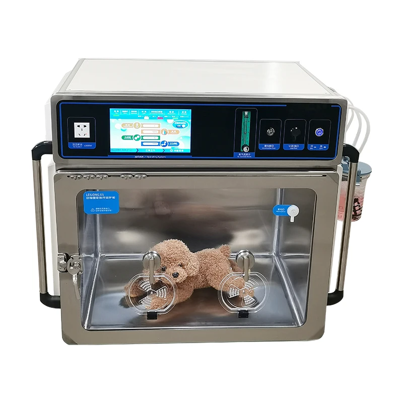 Olive Medical Veterinary Equipment Therapy Stainless Steel Oxygen Animal Pet Dog Cat Care Monitoring Cabin Cage Vet ICU