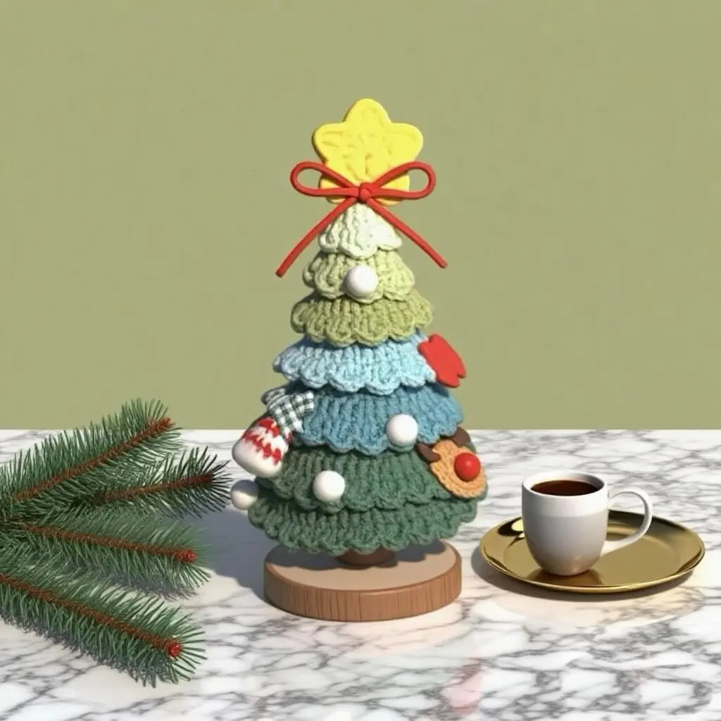 

Праздничный набор для рукоделия из вязаной крючком рождественской елки своими руками — красочное рождественское украшение с бантом и помпонами, идеальный подарок для рождественского декора