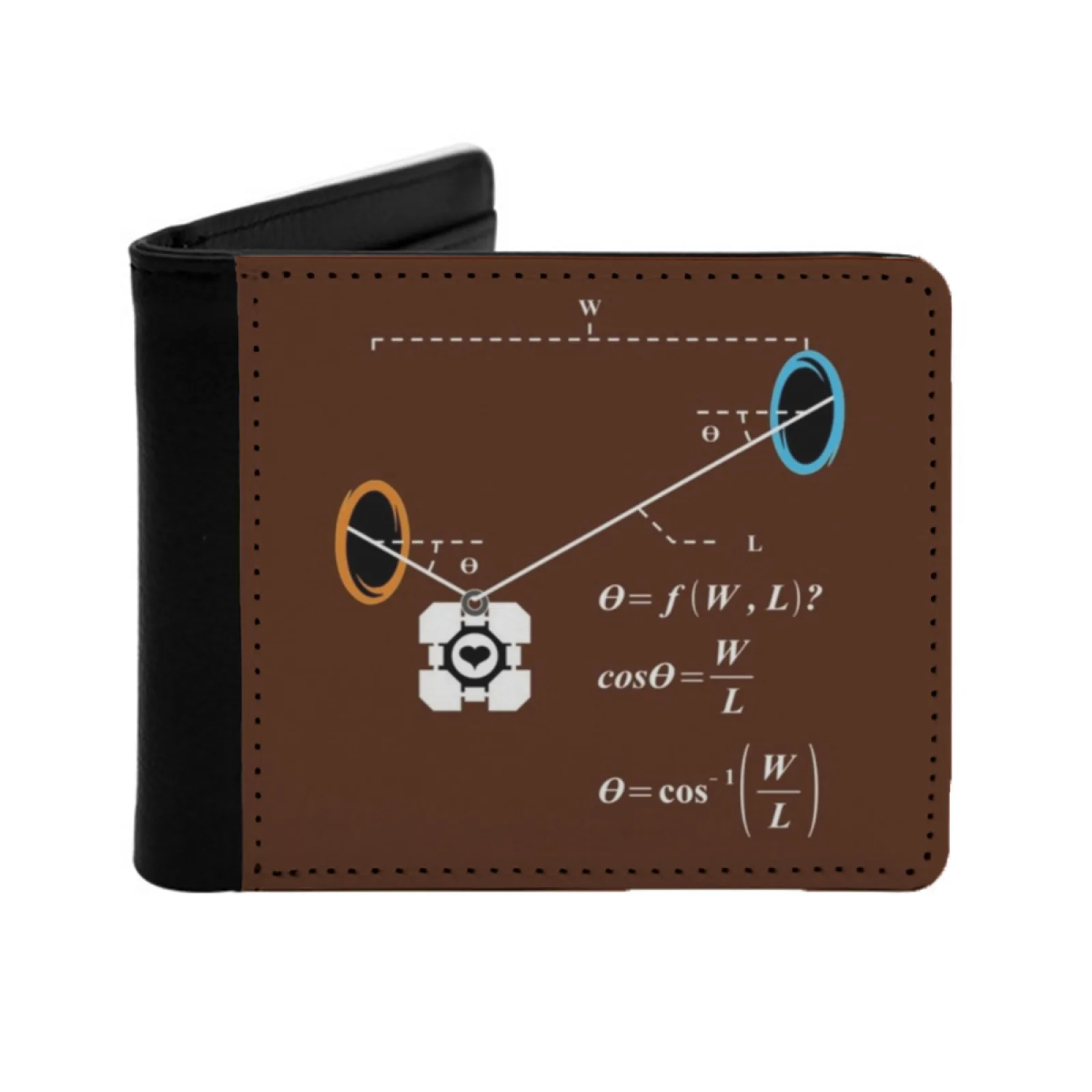 Newton S 1St Law Of Motion With Portals White Short Men's Wallet Multifunction Purse Male Pu Leather Wallet Portal Aperture