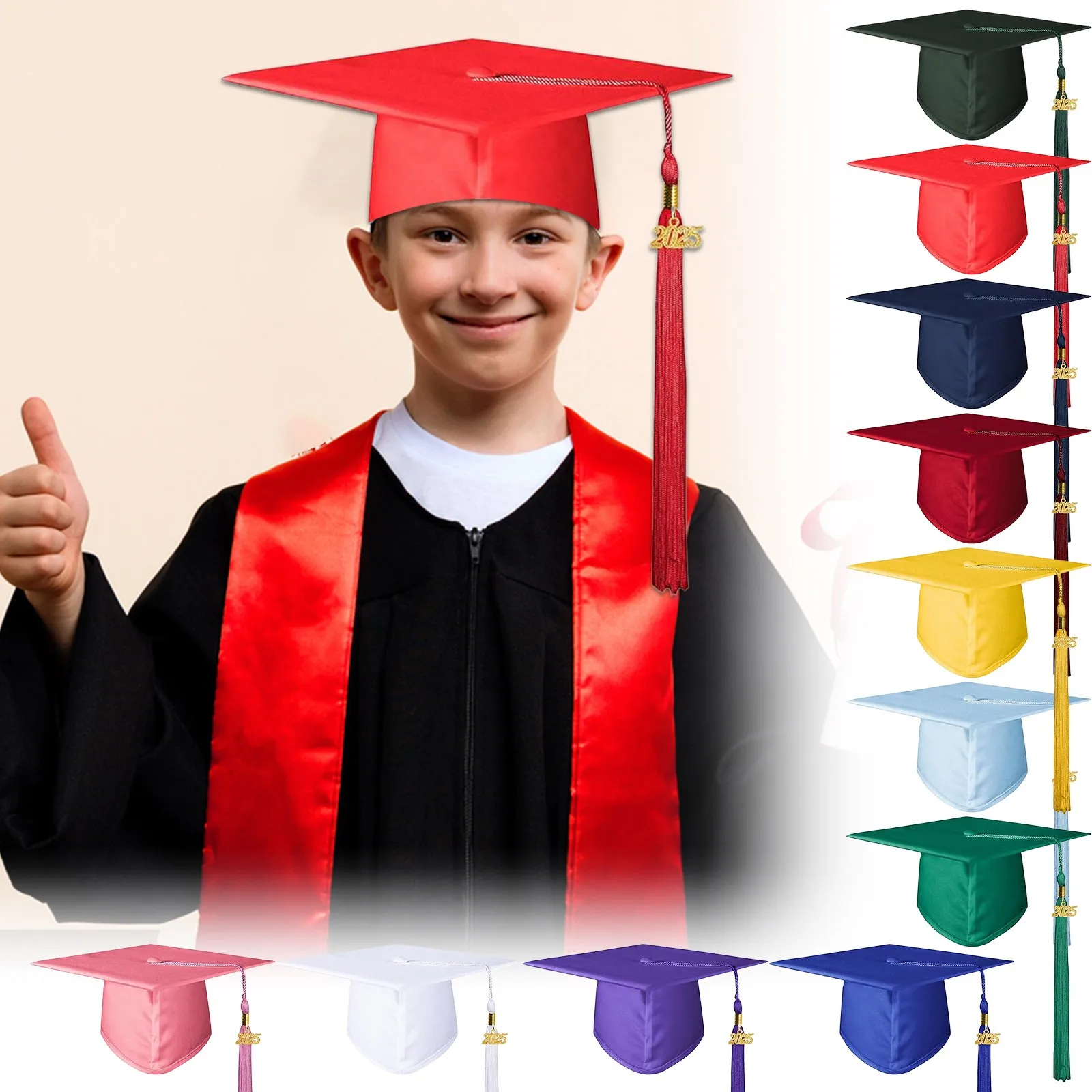 Tassel Bachelors Hat Graduation Cap With Adjustable Size Graduation Master Degree Ceremony Hats With Elastic Band Graduation