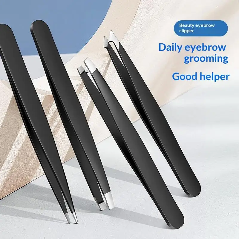 Multi-purpose Eyebrow Tweezers, 4-Pack Stainless Steel Eyebrow Tightening Facial Hair Trimmer Makeup Tool Set, Eye Shaping Tool