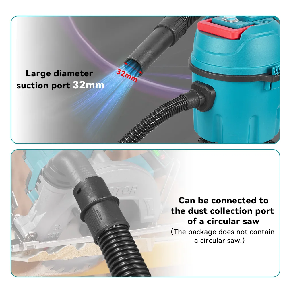 YOFIDRA 3IN1 aspirateur sec et humide électrique 35kPa nettoyeur de voiture sans fil avec réservoir Portable 10L pour broche de batterie Makita